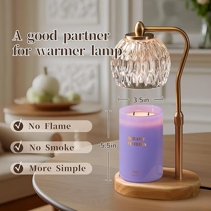 Goodpick Scented Candles, Wisteria Lavender Gifts for Women, Soy Candles for Home Scented, 22oz Long-Lasting Highly Scented - Bloomnest