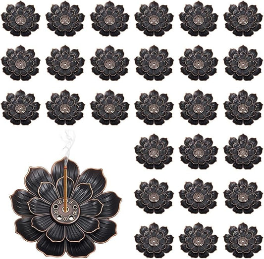 60Pcs Incense Holder, Incense Burner Cone Burner Ash Catcher Lotus Incense Stick Holder Vintage Flower Shaped Multihole Holders for Home Fragrance Decor Sauna Yoga SPA Bedroom - Bloomnest
