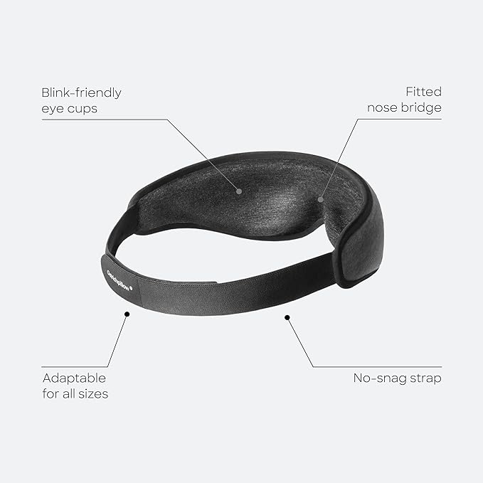 Ostrichpillow Eye Mask, Sleep Mask for Men Women 100% Blackout, No Pressure On Eyes, Soft & Breathable, Adjustable Fit, Travel Bag Included - Bloomnest