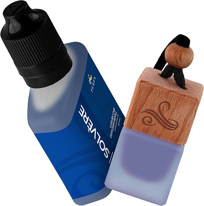 Solvère Gift Set with Refill Bottle | Automotive Air Fresheners with Solvère Fragrance | Strong Car Perfume | Odour Eliminating Car Air Fresheners by Perfa - Bloomnest