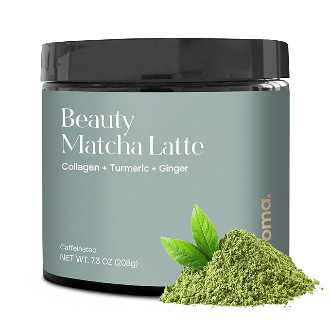 Kroma’s Beauty Matcha Latte Powder 7.18 Oz, 204g, 24 Servings – Collagen Ceremonial Grade Matcha Green Tea with Protein for Glowing Skin & Hair Support w/ Bovine Collagen, Ginger & Turmeric - Premium Matcha Powder w/ Adaptogenic Mushrooms - Bloomnest
