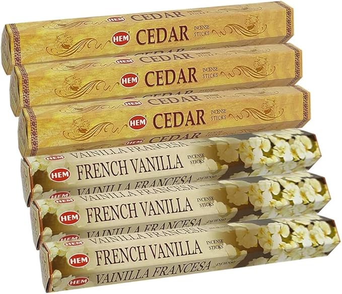 TRUMIRI French Vanilla & Cedar Incense Sticks Bundle - 6 Sets of 20 Sticks Each, 120 Count