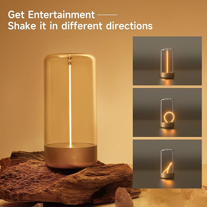AUGE LIGHT Mini Minimalist Table Lamp Cordless Desk Lamp Rechargeable Modern Night Lights Portable Nightstand Lamps Unique Ambient Light Mood Lighting for Bedroom, Beside, Nursery Desk Decor (Golden) - Bloomnest