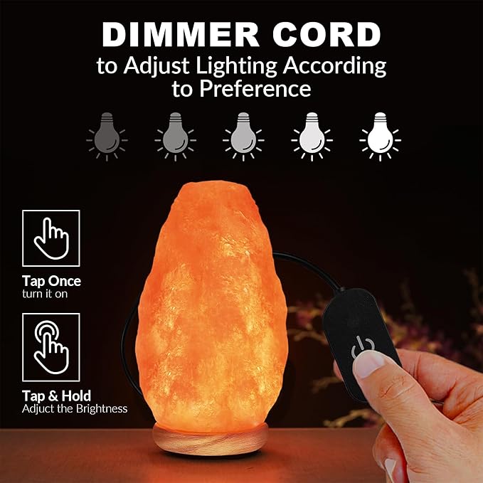 Himalayan Glow Salt Lamp with Dimmer Switch 5-7 lbs, Orange