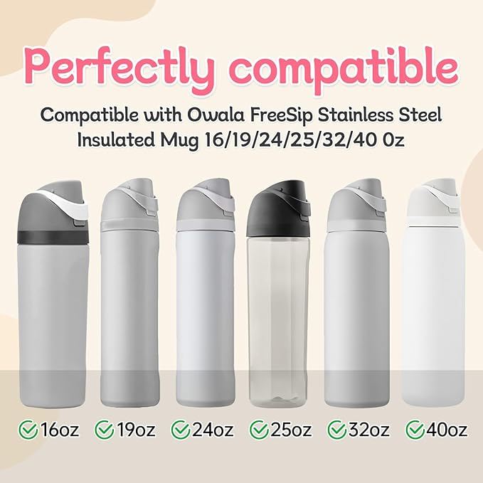 5pcs Replacement Stopper Seal Compatible with Owala FreeSip 24oz 32oz,Water Bottle Lid Insert Cap Rubber Seal Parts for Owala 16/19/24/32/40oz Spout Gasket Mouth piece Accessories F6 Frokolla