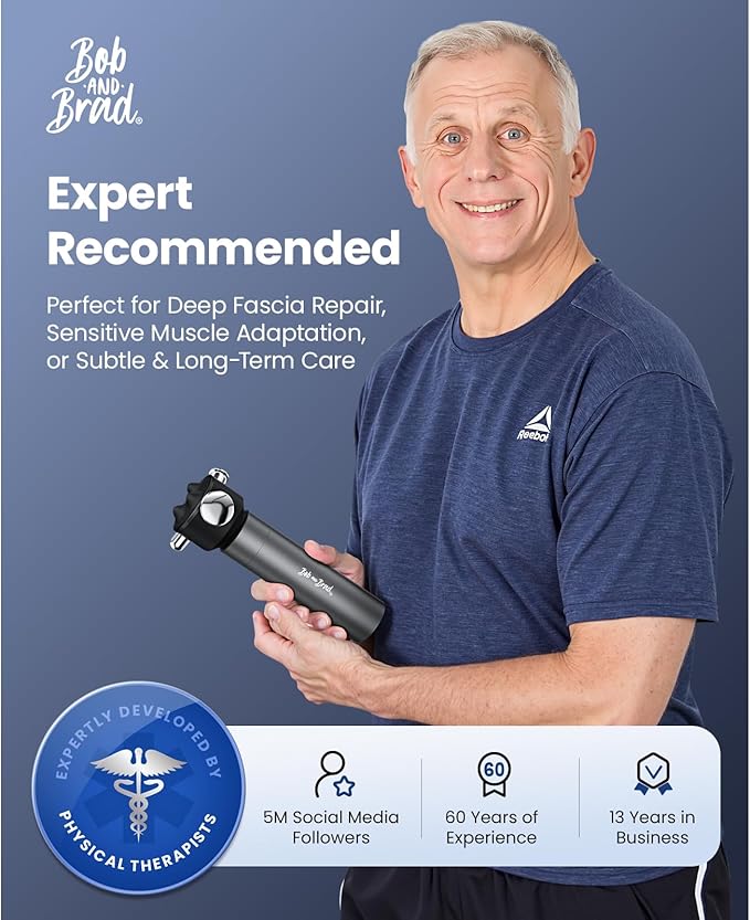 BOB AND BRAD VibeFlow Vibration Muscle Massager (Not Percussion), FSA Eligible/HSA Eligible, 116Hz Muscle Massage Gun Deep Tissue for Pain Relief, Portable Massage Gun for Full Body Trigger Point - Bloomnest