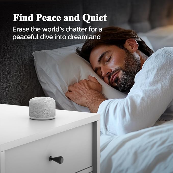REACHER Travel White Noise Sound Machine,Portable Mini Noise Machine for Sleeping with 20 Soothing Sounds, Small Bluetooth Speaker, Baby, Adults, Rechargeable - Bloomnest