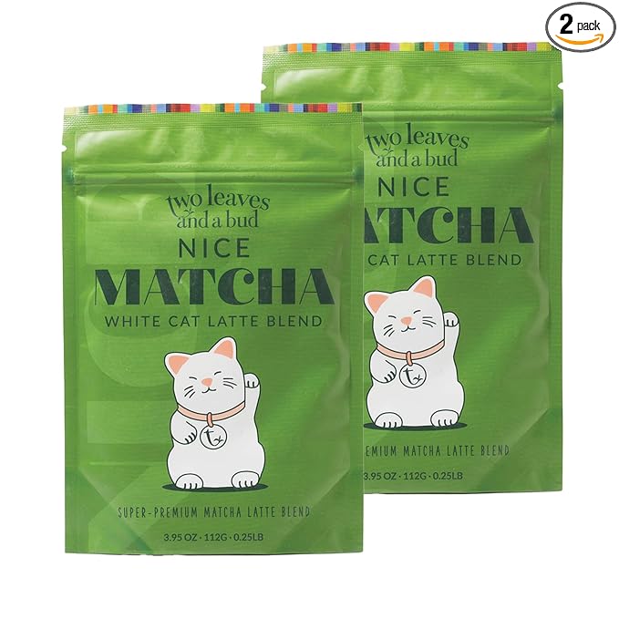 Two Leaves and a Bud Nice Matcha Latte Blend, Japanese Matcha Green Tea Powder, 2 Resealable Bags, 224g - Bloomnest
