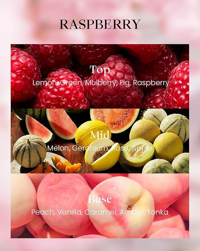 M&SENSE Raspberry Scented Soy Candles, 8.1oz 42-Hour Burn Time Vegan No Toxin, Aromatherapy Relaxing Refreshing Candles for Stress Relief, Fall Winter Thanksgiving Christmas Gifts Housewarming Gift - Bloomnest