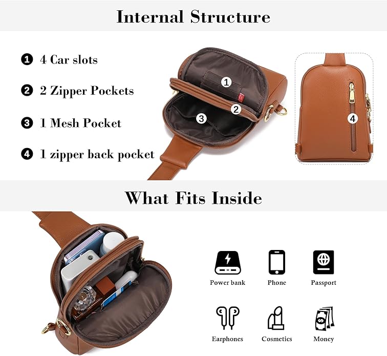 INICAT Small Sling Bag for Women Everyday & Travel Crossbody Bags Lightweight Cross Body Purses Vegan Leather - Bloomnest