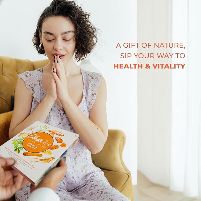 Olinda Health & Vitality Tea Gift Box Tea Samplers Tea Bags Low Caffeine Detox Energy Tea Natural Herbal Gift Set Premium 9 Variety Pack Individually Wrapped 45 Tea Bags 1 Tea Box Tea Gifts for Women - Bloomnest