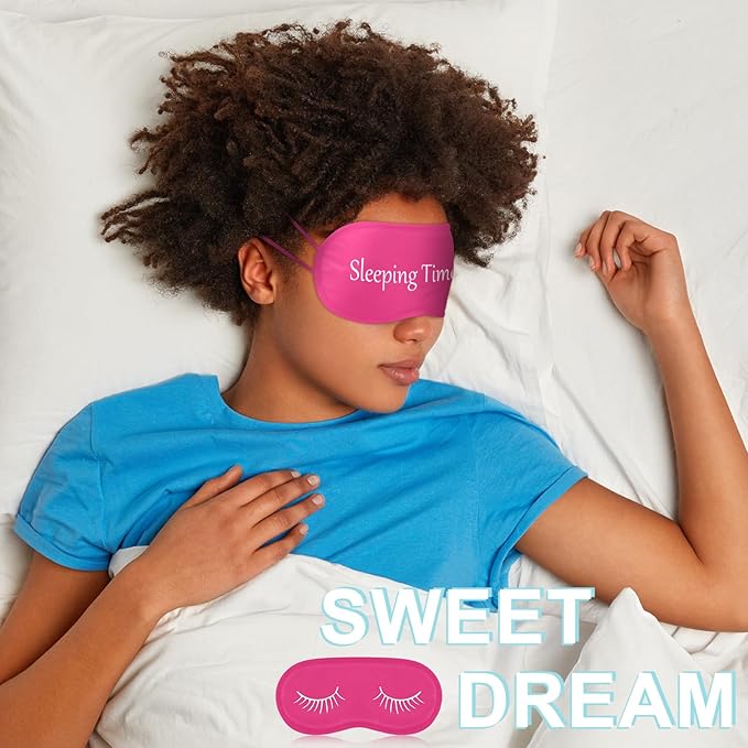 Eurzom 20 Pieces Funny Eye Sleeping Mask Bulk with Adjustable Strap Blackout Eye Sleep Mask for Night Blindfold Cover for Women Men(Rose Red) - Bloomnest
