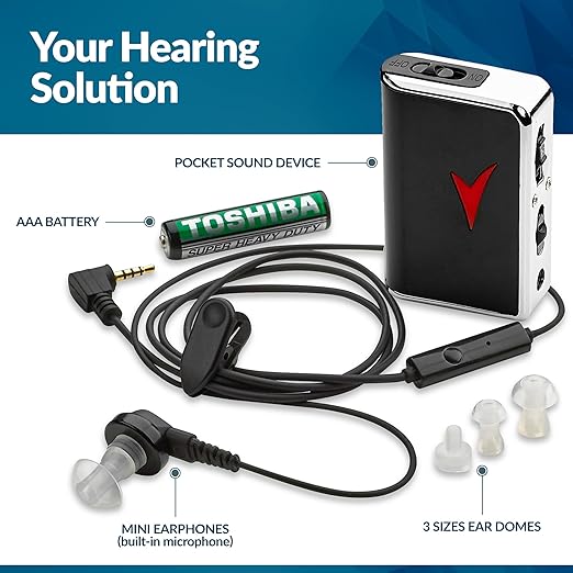 Personal Sound Amplifier - Personal Audio Amplifier Device and Voice Enhancer Device for Sound Gain of 50dB, Up to 100 Feet Away, Pocket Hearing Devices - Bloomnest