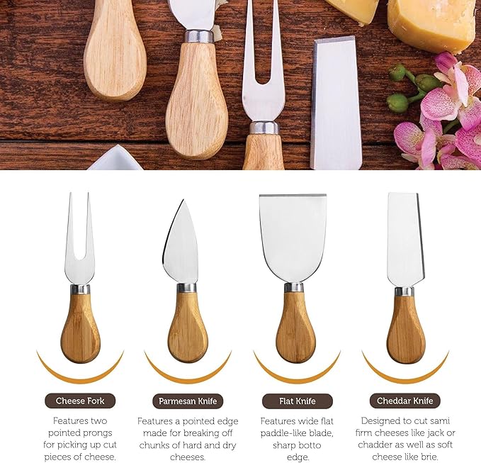 Charcuterie Board Gift Set - Bamboo Cheese Board and Knife Set - Housewarming Gifts for New Home, Wedding Gifts for Couples 2025, Bridal Shower Gifts, Birthday Gifts for Women - Bloomnest