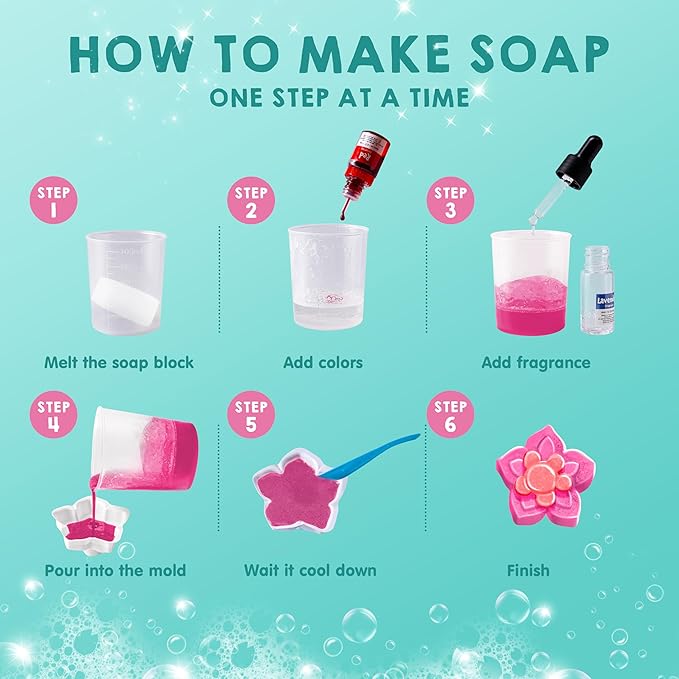 Klever Kits Bath Bomb, Soap Making Kit for Kids, 2-in-1 Spa Science Kits, DIY Make Your Own Bath Bombs & Soap, Spa Kit for Kids, Gifts Toys for Toddler Kid, Birthday Present - Bloomnest