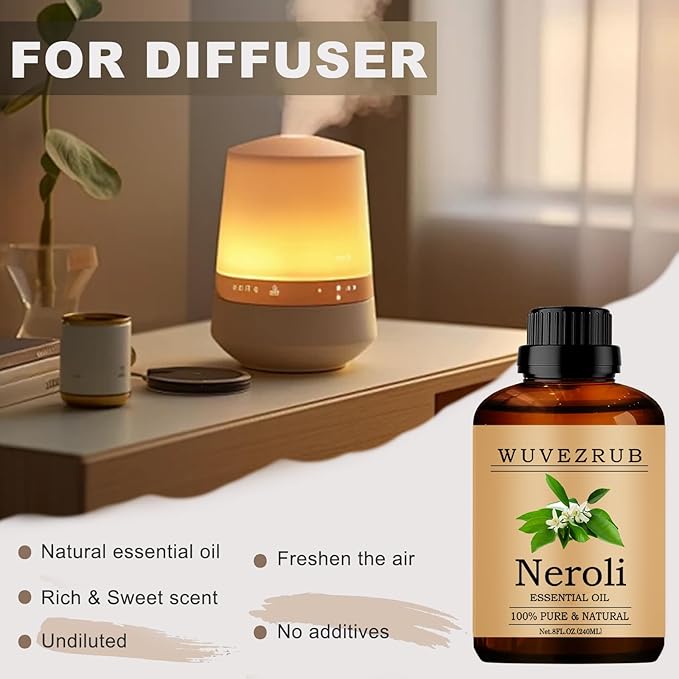 Neroli Essential Oil, 240ML Pure and Natural for Aromatherapy Diffuser - 8 Fl Oz - Bloomnest