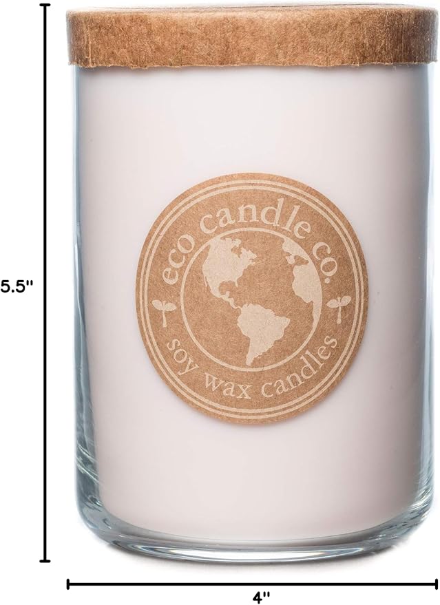 ECO CANDLE CO. Recycled Candle, Baby's Butt, 26 oz. - Scents of Lavender, Baby Powder, & Vanilla - 100% Soy Wax, No Lead, Kraft Paper Label & Lid, Hand Poured, Made from Midwest Grown Soybeans - Bloomnest
