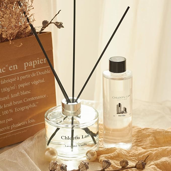 Chloefu LAN Hotel Scented Oil Diffuser Refill 200ml/6.76 fl oz Natural Essential Scented Oil - Best for Aromatherapy, SPA and Home, 0% Alcohol, Unique Blend to Promote Sleep & Relieve Stress - Bloomnest