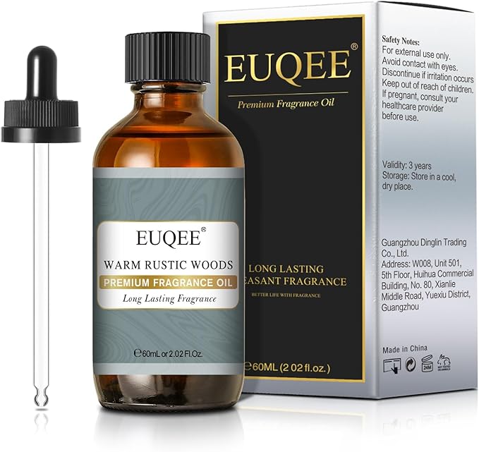 EUQEE Warm Rustic Woods Fragrance Oil Premium Fragrance Essential Oil 60ml with Glass Dropper for Diffuser, DIY Soap, Candle Making(2.02 Fl oz) - Bloomnest