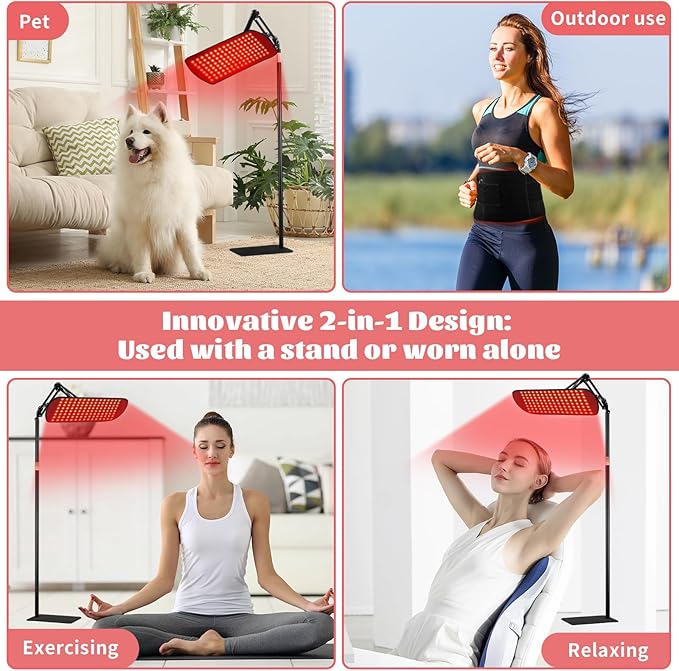 135 Red Light Therapy for Face and Body, Multifunction Red Light Therapy with Stand, Dual Different LEDs(660nm& 850nm) Light with Belt and Stand LITDUCK