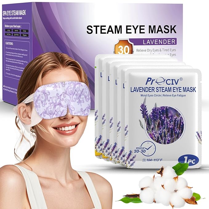 30 Packs Steam Eye Mask Lavender,Warm Compress for Dry Eyes Sleep Mask,Hot Auto Heated Eye Masks Relaxing Items for Women Moist Heat Soothing Eye Fatigue,Disposable Eye Mask for SPA Essentials - Bloomnest