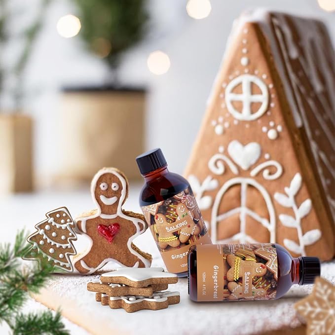SALKING Gingerbread Fragrance Oil, 120ml (4 Fl Oz) Premium Essential Oils for Diffuser, Candle Scents for Candle Making, Soap Making Supplies, Diffuser Oil Scents, Gift for Her - Bloomnest