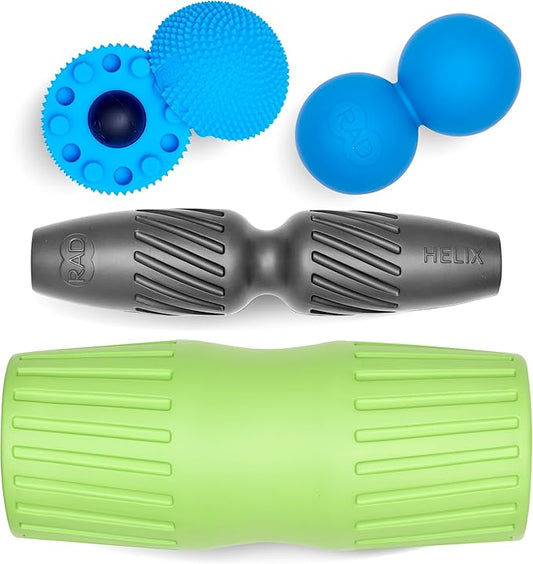 RAD Back Relief Massage Set – Myofascial Release Bundle for Back Pain, Muscle Recovery, and Mobility - Includes Exercise Foam Rollers, XL Peanut Massage Ball, and Neuro Ball Foot Roller - Bloomnest