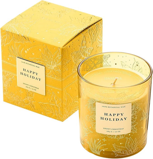 M&SENSE Holiday Scented Candle Gift for Women and Men - Snowy Christmas, 10 oz Soy Wax, Birthday, Holiday,Christmas, New Year Gift - Bloomnest