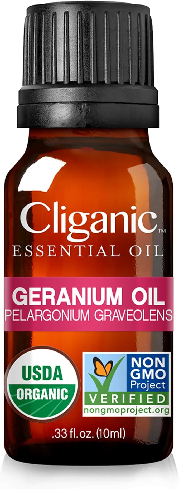 Cliganic Organic Geranium Essential Oil, 100% Pure Natural for Aromatherapy | Non-GMO Verified (Packaging May Vary) Cliganic