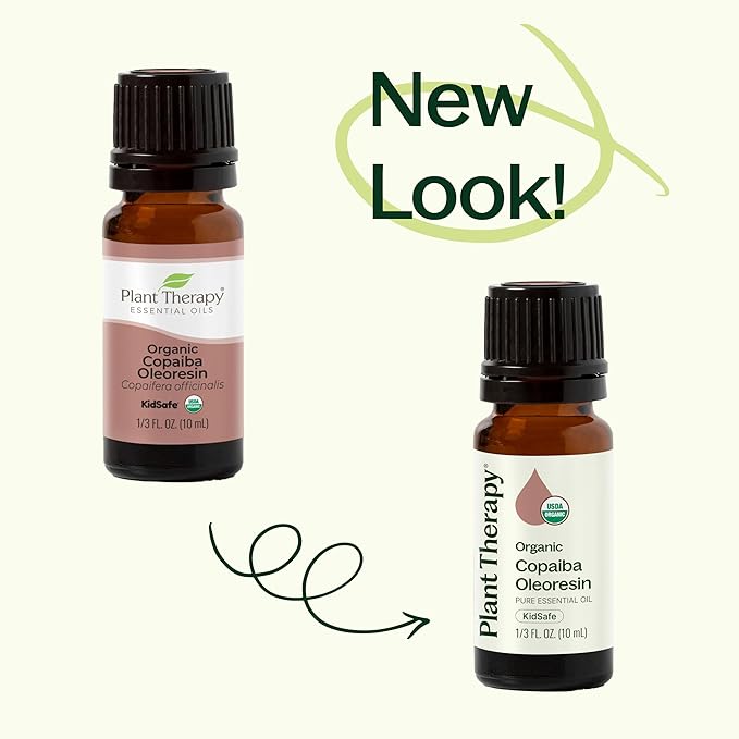 Plant Therapy Copaiba Oleoresin Organic Essential Oil 100% Pure, Undiluted, Natural Aromatherapy for Diffuser & Skin, Therapeutic Grade 10 mL (1/3 oz) Organic Copaiba Oil for Calming, Massage, Candles - Bloomnest