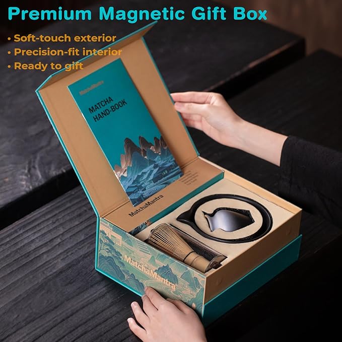 Premium Matcha Ceremony Set – Complete 9-Pcs Ritual Kit – Presented in Luxury Magnetic Gift Box, Perfect for Gifting or Self-Care (Black) - Bloomnest
