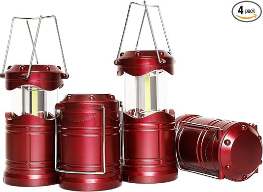 Lichamp LED Camping Lantern, 4 Pack Battery Powered Flashlight for Power Outages, Portable Collapsible Hanging Light Essential for Home, Outdoor, Emergency Lamp Survival Kit Gear for Hurricane,B4BD - Bloomnest
