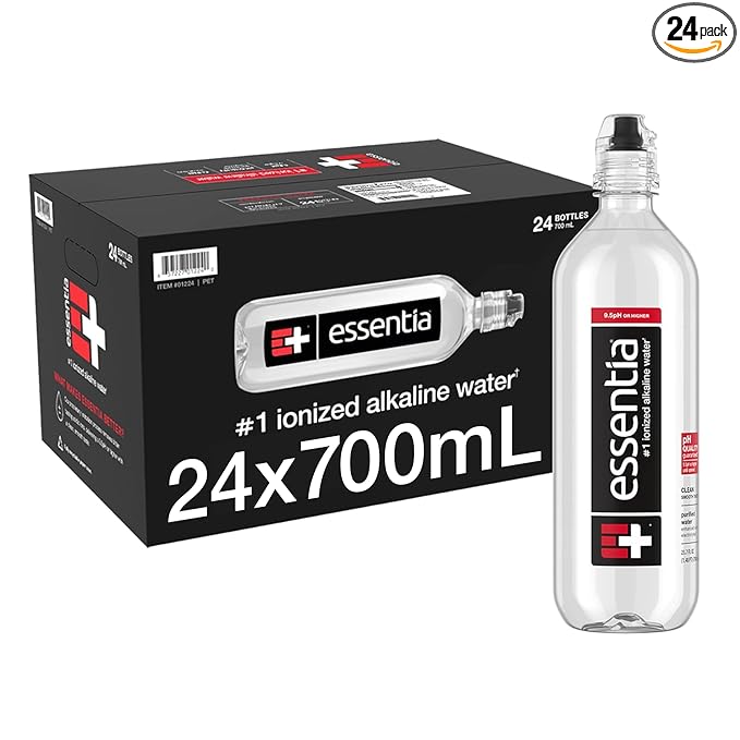 Essentia Water LLC, Ionized Alkaline Bottled Water; 99.9% Pure, Infused with Electrolytes, 9.5 pH or Higher with a Clean, Smooth Taste, 23.67 Fl Oz (Pack of 24) - Bloomnest