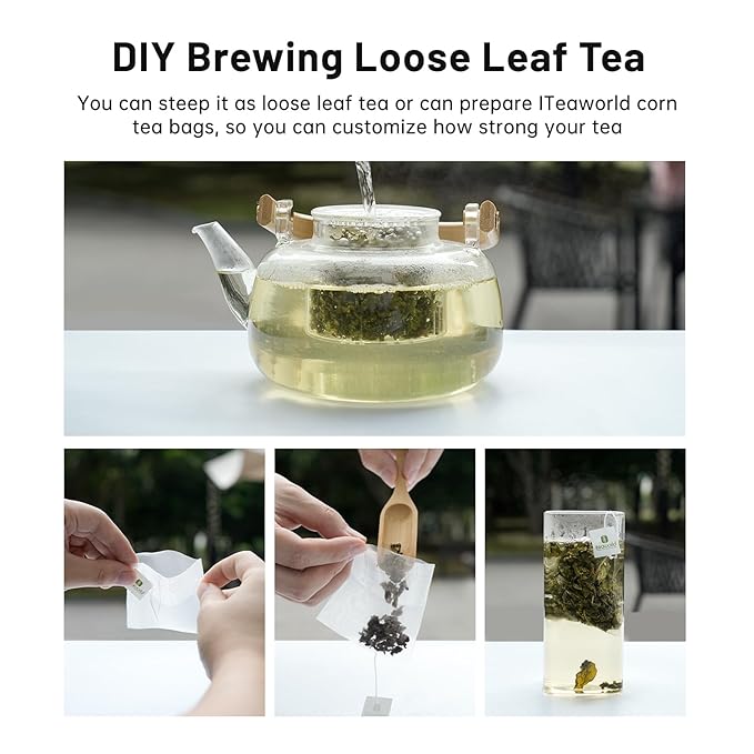 iTeaworld Tieguanyin-Green Oolong tea loose leaf - Natural Orchid Fragrance Authentic Fujian Anxi Tieguanyin 100g - Whole Tea leaves Oolong Tea for Health with 20 Empty Tea Bags, 3.5oz - Bloomnest