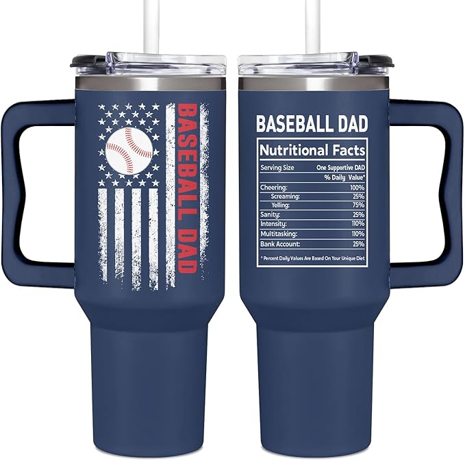 Baseball Gifts, Baseball Dad 40oz Tumbler, Baseball Dad Gifts For Sports Enthusiast Dads, Custom Travel Mug, Perfect Baseball Gifts For Dad, Birthday, And Christmas Presents For Baseball Lovers - Bloomnest