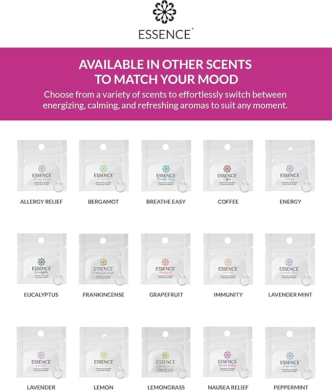 Essence Wearable Aromatherapy Nasal Diffuser – Nausea Relief Essential Oil Nose Ring – Personal Scent Clip for Travel, Work & Everyday Use – Made in USA - Bloomnest