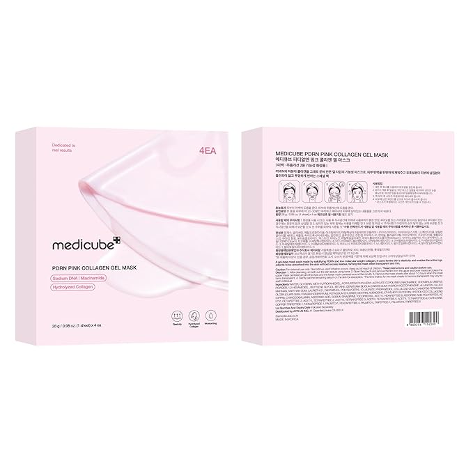 medicube Jelly Gel Mask with Salmon DNA PDRN Pink Collagen | Overnight Face Mask for Glass Glow Skin | Elasticity, Hydrating, Firming and Moisturizing | Korean Skincare, 28g x 4ea - Bloomnest