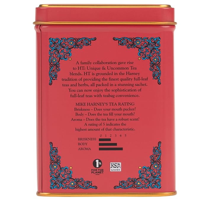 Harney & Sons Strawberry Vanilla, Flavored Black Tea, HT Line, 20 sachets - Bloomnest