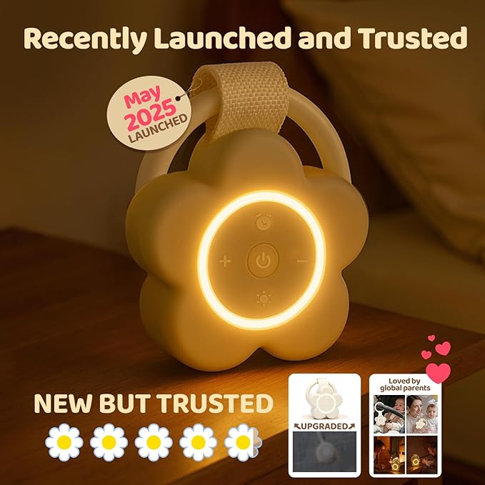 2025 Mom's Choice Awards | Portable White Noise Sound Machine Baby | 25 Soothing Sounds | Rechargeable Travel Sound Machine Baby with Night Light | Newborn Essentials | Nursery, Home, Sleep Aid - Bloomnest