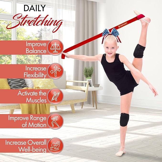 Stretching Strap for Cheer – Flexibility Stunt Strap for Cheerleaders – Durable Cheer Stretching Bands for Improved Flexibility, Range of Motion – Essential Cheer Accessories - Bloomnest
