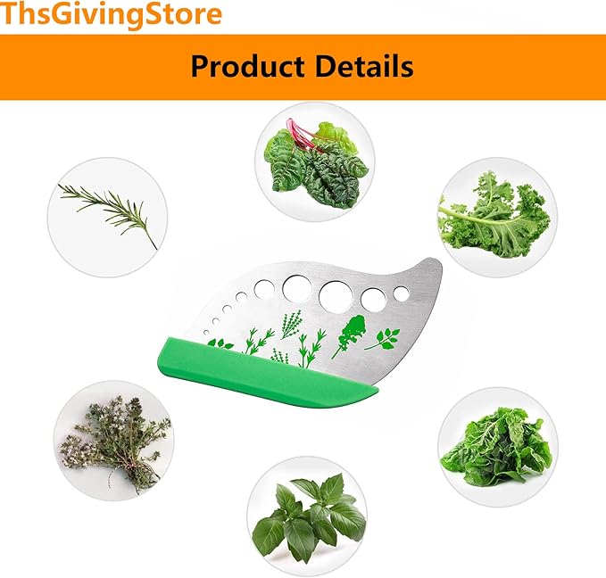 9 Holes Herb Leaf Stripper Tool, 304 Stainless Steel Kitchen Herb Leaf Stripping Tool, Fresh Herb Chopper, Remover Leaf Tool for Chard, Collard Greens, Parsley, Basil, Taragon, Thym - Bloomnest