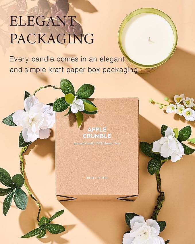 M&SENSE Rose Amber Scented Natural Soy Wax Candle, 14.1oz 60 Hours Long Lasting Slow Burning Candles for Home Decor, Aromatherapy Candle for Stress Relief - Bloomnest