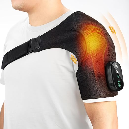 Heating Pad for Shoulder, Eligible Heated Shoulder Wrap with Massage for Men & Women,Heated Shoulder Brace with Vibration for Rotator Cuff Relief - Bloomnest