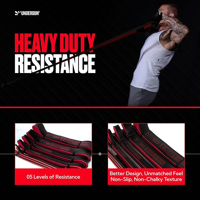 Undersun Resistance Bands for Working Out | Heavy Resistance Bands for Strength Training & Pull Up Assistance | Indoor/Outdoor, Gym, Home Exercise Bands Resistance - Bloomnest