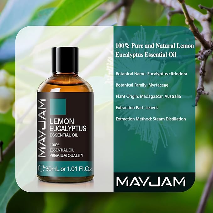MAYJAM Lemon Eucalyptus Essential Oil 30ML - 1.01FL.OZ Pure Lemon Eucalyptus Oil for Soap Candle Making - Essential Oils for Diffusers for Home - Bloomnest