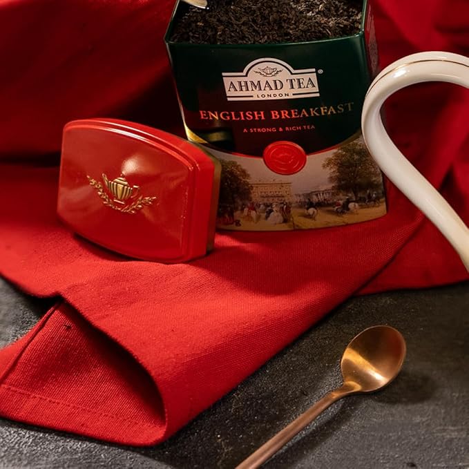 Ahmad Tea Caddy Gift Tin, English Scene, English Breakfast, 100 Gram - Bloomnest