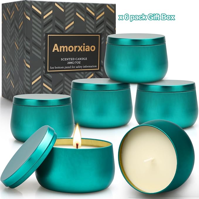 Scented Candles Gift Set, 6 Pack Candles for Home Scented, Long Lasting Soy Wax Lemongrass Candle, Decorative Jar Aromatherapy Candle Set Gifts for Women - Bloomnest
