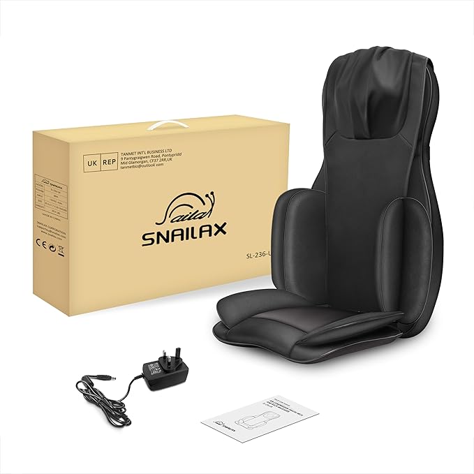 Snailax Neck Back Massager with Heat, Full Body Massage Chair Pad, Adjustable Compression, Rolling, Shiatsu Massage Seat Cushion, Chair Massagers,Gifts for Women, Man (Upgrade) - Bloomnest