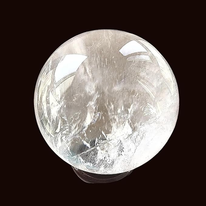 Natural Clear Quartz Crystal Ball,White Crystal Sphere Healing Crystal Ball with Stand Home Decor Prosperous Love Invite Wealth + Pedestal (700g)… - Bloomnest