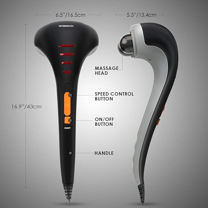 HANGSUN Handheld Neck Back Massager for Pain Relief Deep Tissue, Double Head Full Body Percussion Massage MG400 for Shoulder, Leg, Foot, Muscles - Bloomnest